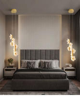 Lámpara Colgante LED Lustre Nordic Para Techo Dormitorio Niños Decoración De Habitación Cepillo De Metal Incluye Bombillas - details 13