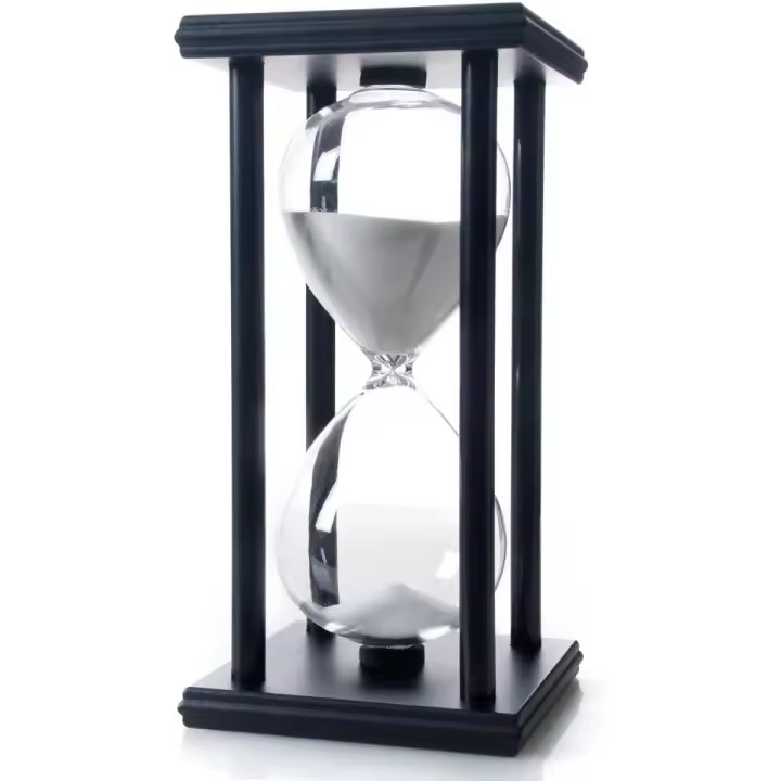 Reloj de Arena de 60 Minutos, Reloj de Arena de Madera. Tiempo: 60 Minutos (10% de desviación de Tiempo) 8x4x4 pulgadas - 1