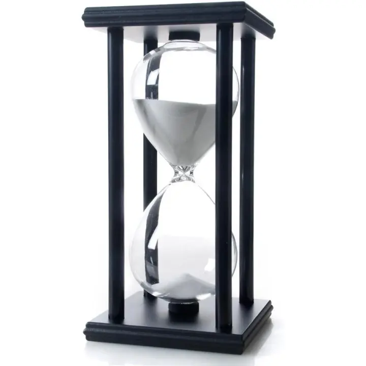 Reloj de Arena de 60 Minutos, Reloj de Arena de Madera. Tiempo: 60 Minutos (10% de desviación de Tiempo) 8x4x4 pulgadas - 1