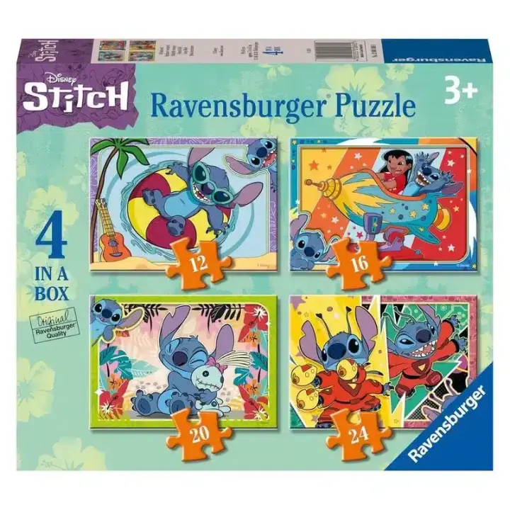 Stitch 4 puzzles progresivos 12 16 20 24 educativos 12001069 RAVENSBUR - 1