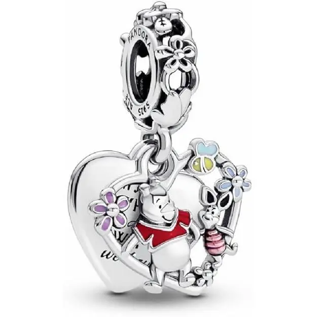 PANDORA Disney Dioses de plata de ley con diseño de Winnie The Pooh，Incluye Caja Original - 1