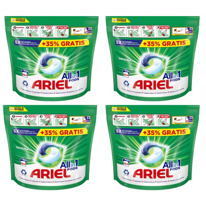 Detergente ARIEL All-in-1 Pods 140 lavados (4 x 26 + 9 lavados) - 1