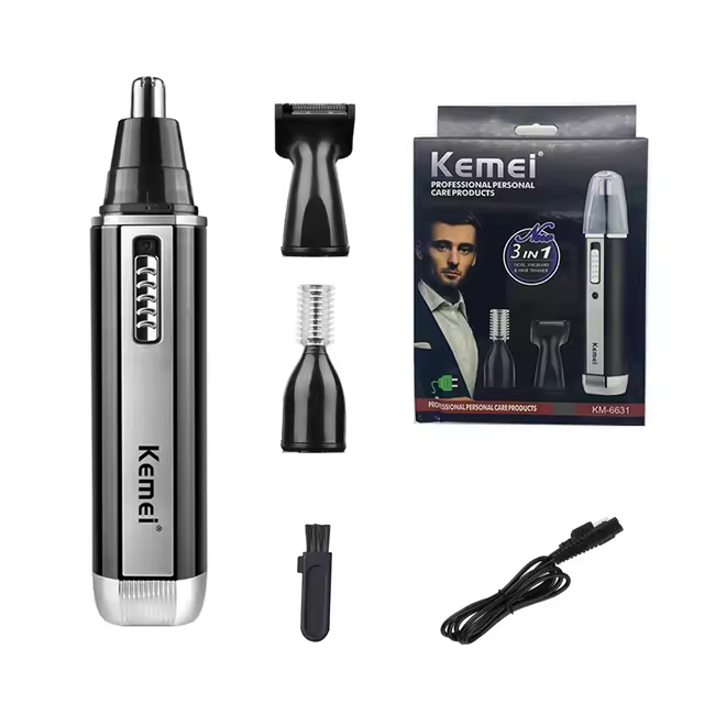 Kemei Kit De Aseo Para Hombres Recargable Trimmer De Pelo Eléctrico Todo En Uno Para Barba Cejas Nariz Y Oídos Apto Para Todo Tipo De Pelo - 1