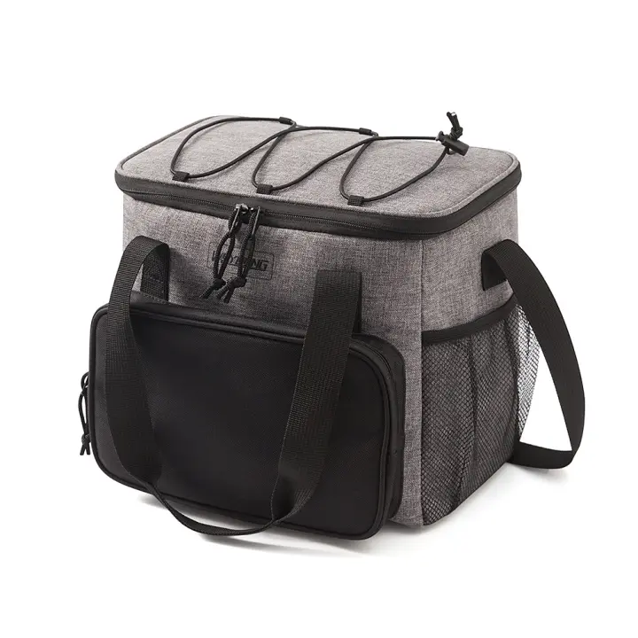 Bolsa térmica térmica impermeable y resistente a fugas con correa para el hombro, bolsillos laterales y delanteros, lonchera portátil - 1