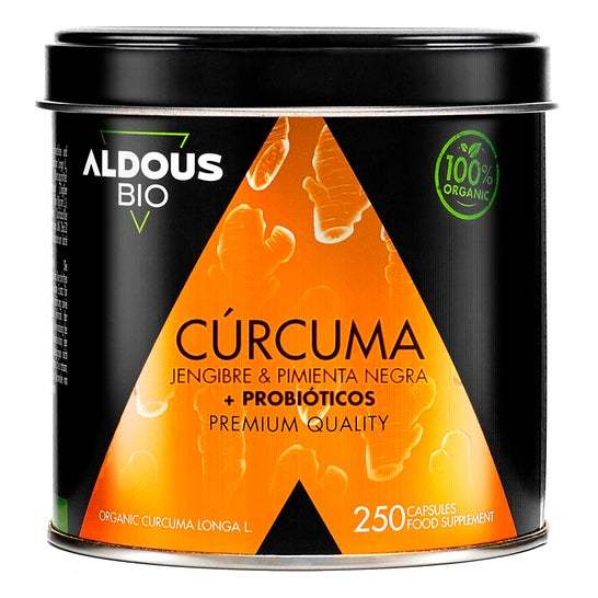 Aldous Bio Cúrcuma Jengibre & Pimienta Negra + Probióticos 250caps
