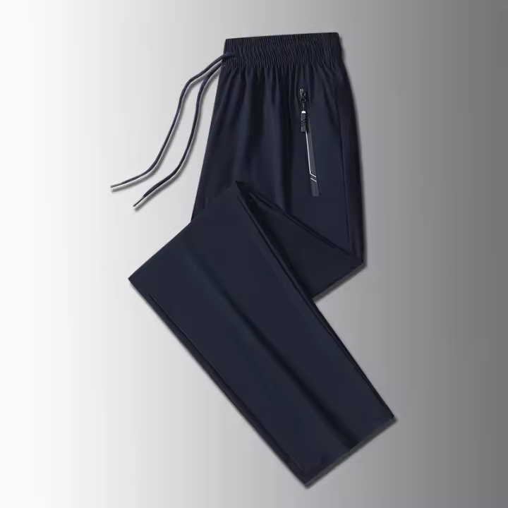 Pantalones De Correr Para Hombre Verano Transpirables Quick Dry Elasticidad Pantalones De Deporte Y Gimnasio Ice Silk Rectos - 1