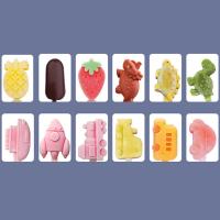 Molde De Helado De Silicona En Forma De Dinosaurio Y Fresa Saludable Para Helados Popsicle Reutilizable Para Hacer Helados En Verano Herramientas Para Cocinar Y Hornear - details 2