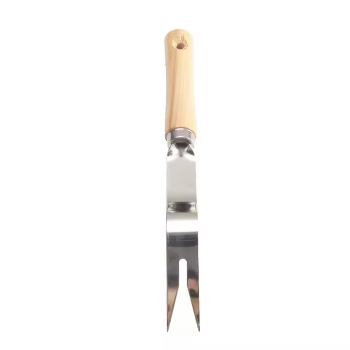 Extractor de malas hierbas de jardinería, desmalezador de acero inoxidable, tenedor de siembra, tenedor de trasplante de plántulas, herramienta de trasplante de plántulas de jardinería - 1