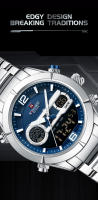 Reloj De Pulsera Deportivo Militar De Lujo NAVIFORCE Para Hombres Con Pantalla Digital Y Analógica Resistente Al Agua Y Al Choque Manos Luminosas Correa De Acero Inoxidable - details 8