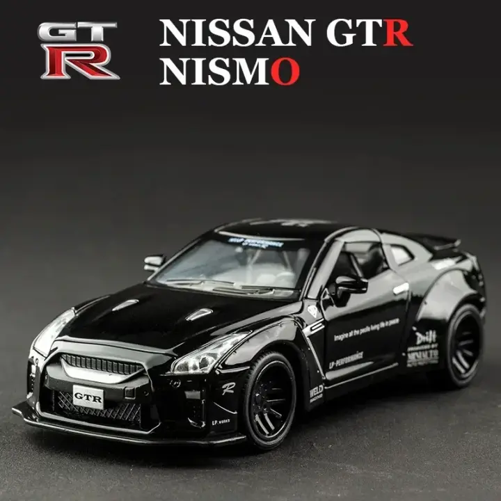 Coche De Deportes Nissan GTR De 1:32 En Escala Metálico Con Sonido Y Luz Vehículo De Juguete Colección Regalo Para Niños A297 - 1