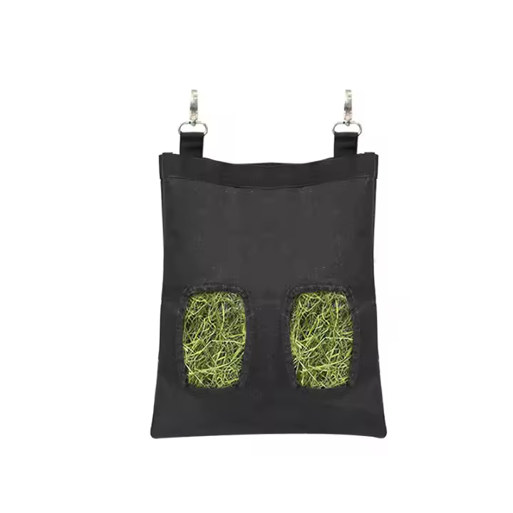 Bolsa De Heno De Conejo Colgante Duradera Almacenamiento De Alimentos Para Conejos Cachorros Y Otros Pequeños Animales En Color Negro - 1