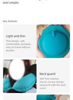 Almohada De Viaje U Formada Inflable Suave Portátil Para Dormir En Avión Tren O Oficina Almohada Para Cuello Reutilizable - details 1