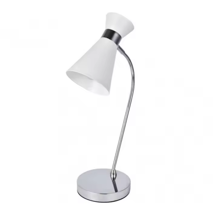 Lámpara de Mesa FABRILAMP Sobremesa Petra 1xe14 Blanco/Cromo 48x24x15 Cm - Diseño Moderno - 1