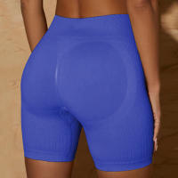 Shorts De Yoga Para Mujer Estilo Fitness Ciclismo Push up Cintura Alta Ribbed Sin Costuras Verano Ejercicio Striped Spandex Nylon - details 10