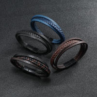 Pulsera De Cuero Para Hombre Estilo Moderno Con Hebilla Magnética Desmontable Y Diseño De Enredado Accesorios Deportivos Para Ciclismo - details 5