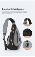 Mochila Deportiva Unisex Mixi Para Ciclismo Y Viajes Con USB Cruzada Versátil De Moda Para Estudiantes Y Escolares Material De Poliéster - details 8