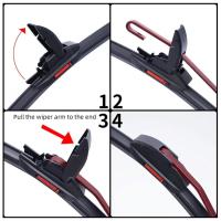LimpiaFrenos Puntas De LimpiaFrenos Universal Para Coche Limpieza De Ventosa Frontal Doble Línea De Goma Suave Sin Marco - details 4