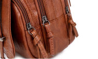 Bolso De Hombro Pequeño Para Mujer En Cuero PU Suave Vintage Moda Cruzado Bolso De Mano Para Teléfono Móvil Con Cierre De Cremallera - details 20