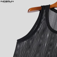 Camiseta De Hombre Para Verano Con Transparencia Y Malla Sin Mangas Estilo Casual Streetwear Moda 2024 Tallas S-5XL INCERUN - details 16
