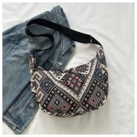 Bolso De Hombro Grande Para Mujer En Lona Estilo Nacional Bolsa De Mano Universitaria Bolsa De Mancuerna Bolsa De Underarm - details 12