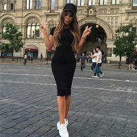 Vestido De Verano Para Mujer Largo De Rodilla Brillante Casual Con Manga Corta Vestido Bandage Bodycon Silueta Sheath QT031 - details 2