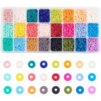 9120pcs Heishi Ladrillos De Arcilla 4mm Ladrillos De Vinilo 24 Colores Ladrillos De Silicona Planos Para Pendientes Havaianos Collarín - details 0