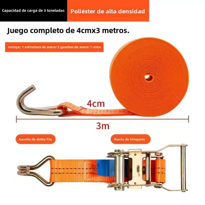 Dispositivo De Tensión Y Ajuste Para Carga De Camiones Correa De Tensión Y Ajuste Rápido Para Vehículos Material De Poliéster - 1