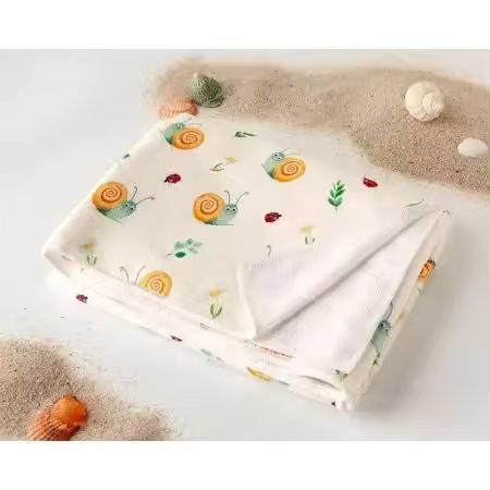 Toalla bebé microfibra Caracol Kiokids beige - 1