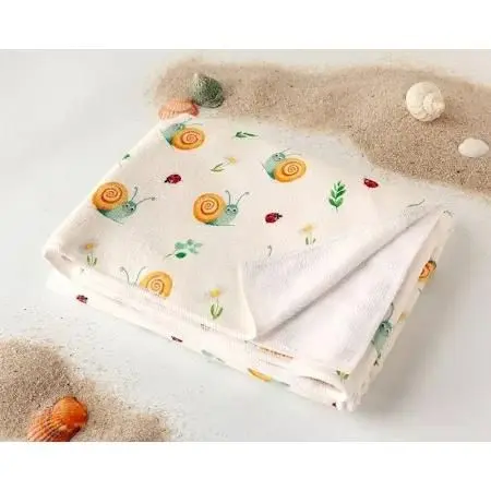 Toalla bebé microfibra Caracol Kiokids beige - 1