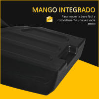 Outsunny Base de Sombrilla de 4 Piezas Rellenable de Agua 90 kg o Arena 130 kg Pesos para Base Cruzada de Parasol para Jardín Terraza Patio 98x98x13 cm Negro - details 7