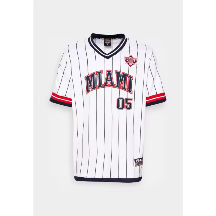 Camiseta Fubu Miami Athletics White Stripes Navy Red - 1