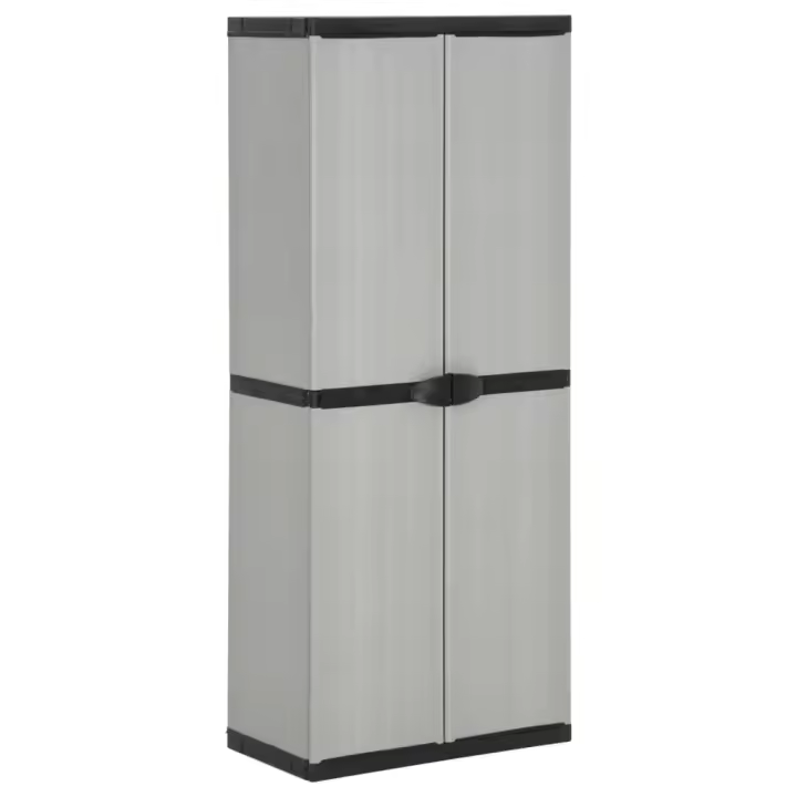 Mueble de Jardín con 3 estantes gris y Negro 68x40X168 cm - 1