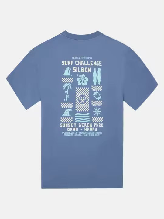 Silbon - Camiseta surf challenge azul gris - 1