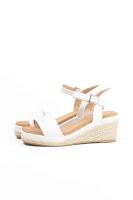 Lyla Wang Sandalias doradas mujer cuña mediana de espartos con plataforma - details 11