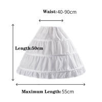Falda A-Line Para Niños Con 3 Aros De Cosplay Jupon Enfant Crinolina Para Vestido De Novia Con Cintura Elástica - details 2