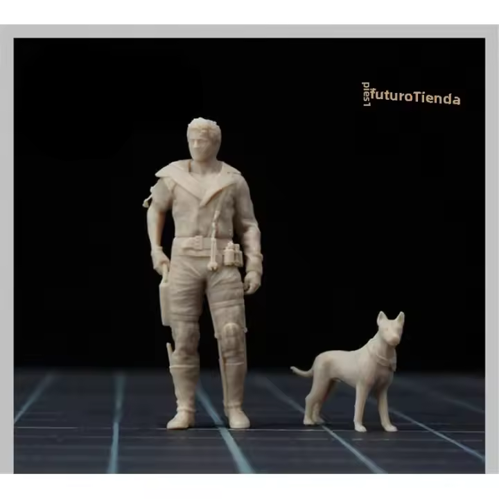 Figuras De Acción Miniatura 1/64 1/43 Soldado Y Perro Loco Para Escenas De Coches Juguetes Unisex Adultos PVC Completas - 1