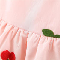 Vestido De Verano Para Bebé Niña Con Bordado De Cereza Cuello Redondo Y Manga Volante Vestido De Princesa Para Niñas Ropa Infantil - details 7