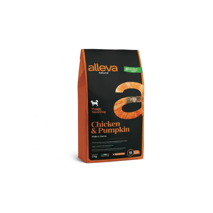 Alleva Natural de Pollo & Calabaza para Cachorros de tamaño Maxi - 1
