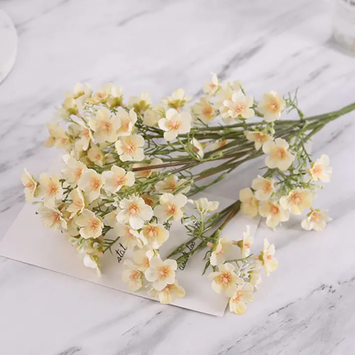 Decoración De Hogar Estilo Pastoral Con Pequeño Margarita Bouquet De Seda Artificial Simulación De Crisantemo Silvestre Para Mesa De Hotel - 1