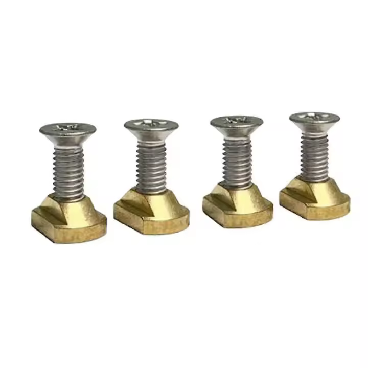 4Pcs M8 Montaje en hidrohoja Latón Tuercas en T para navegar Todas las pistas de hidrohoja al aire libre Accesorios de surf GoldGold Edition - 1
