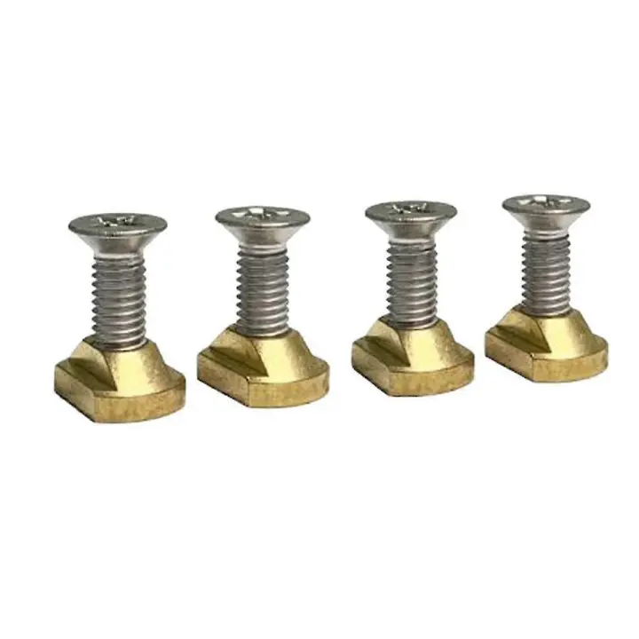 4Pcs M8 Montaje en hidrohoja Latón Tuercas en T para navegar Todas las pistas de hidrohoja al aire libre Accesorios de surf GoldGold Edition - 1