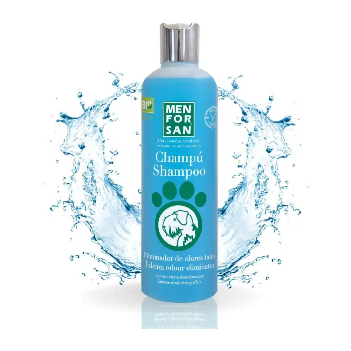 Menforsan Champu Perro Eliminador de Olores Talco 300ml - Neutraliza las moléculas del mal olor - Hidrata y Revitaliza - 1