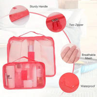 Organizador De Viaje 6pcs Bolsas De Almacenamiento Portátiles Organizador De Maletas Para Mujeres Bolsa De Ropa Y Zapatos De Viaje - details 5