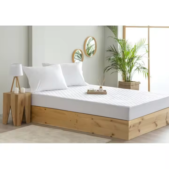 Protector de colchón Acolchado antiácaros con Membrana Transpirable e Impermeable y Tratamiento Sanitario. - 1