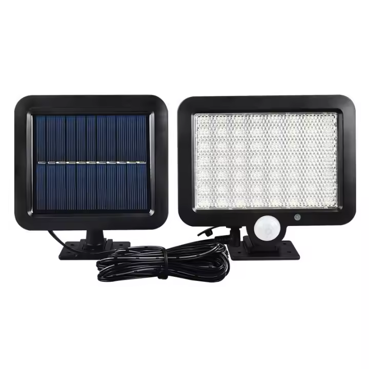 Luces Solares para Exterior con sensor de movimiento, paquete de 2 - Luz solar para Exterior con 3 Modos e interruptor, 56 Luces Solares LED con cable de 5 m, Ángulo de iluminación de 120 ° - 1