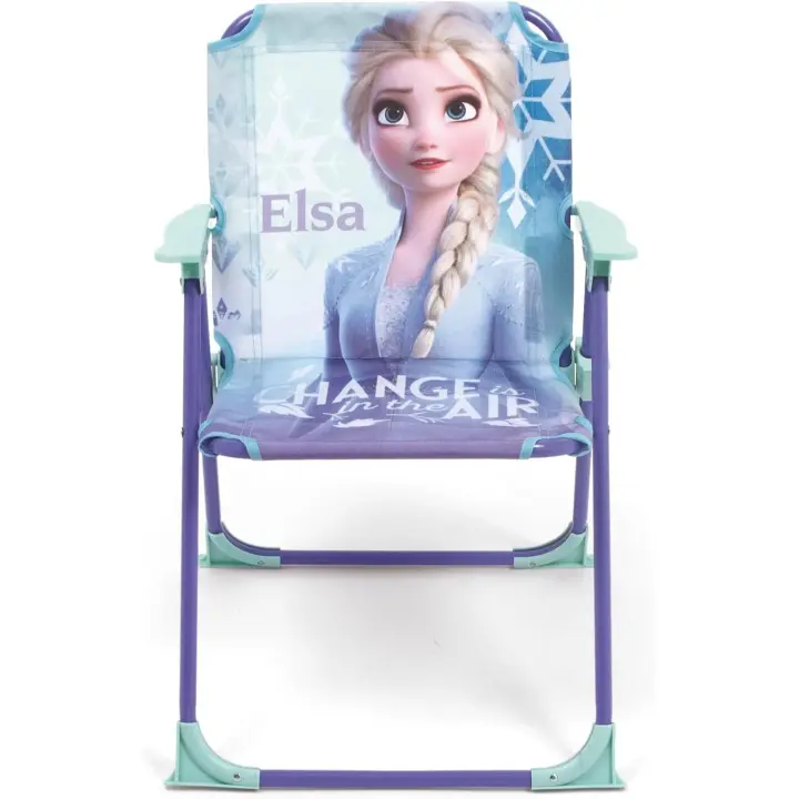 Arditex - Silla plegable infantil con dibujo FROZEN ELSA y reposabrazos con medidas de 32x38x53cm apto para uso de exteriores o playa - 1