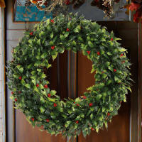 XIYA FLOWER Coronación De Navidad Artificial Roja Bayas Espina Hoja Ringe 43 Cm / 16.92 Pulgadas Material PE Decoración De Hogar - details 10