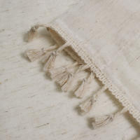 Cortinas De Lino Algodón Para Sala De Estar Boho Crema Semi Transparentes Con Borlas Y Bolsillo Para Rodamiento Voile Cortinas Soltas Para Ventana - details 10