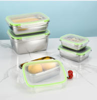 Caja De Almuerzo Aislante De Acero Inoxidable 304 Con Tapa Sellada Y Antigrasa Caja De Frutas Y Dumplings Para Almacenamiento En Refrigerador - details 11