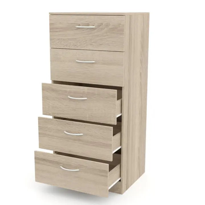 DORMIDAN- Sinfonier 5 cajones guías metálicas, cómoda Dormitorio, Altura 110cm. - 1